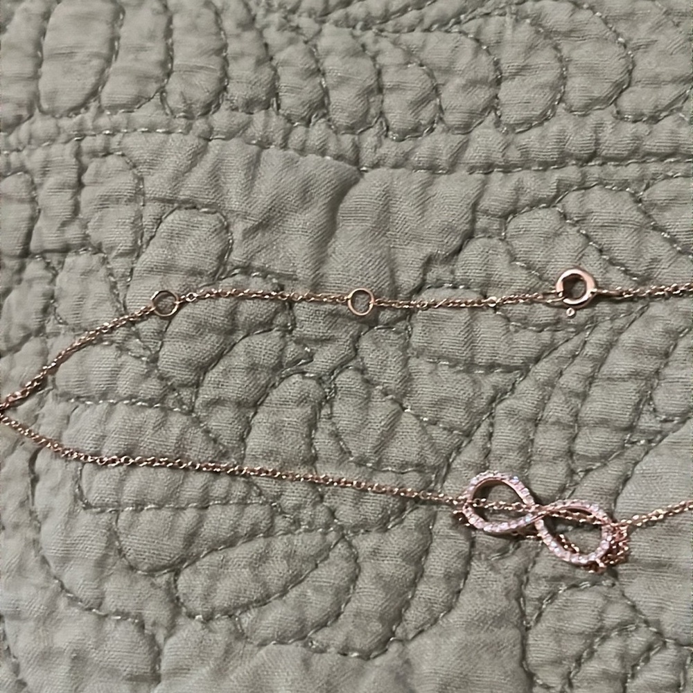 14K ROSE GOLD INFINITY PAVÉ NECKLACE - Picture 15 of 15